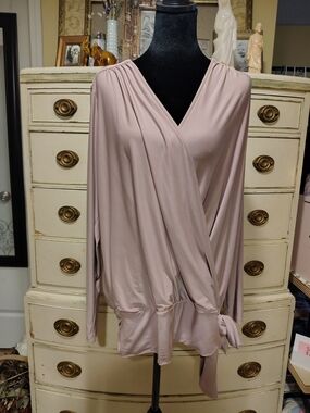 Venus Blush Dusty Rose Wrap Surplice Top  Size XL